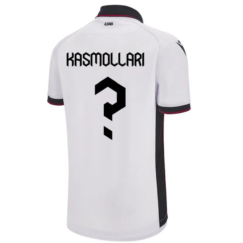 Danxen Enfant Maillot Albanie Oresti Kasmollari #0 Blanc Tenues Extérieur 24-26 T-Shirt