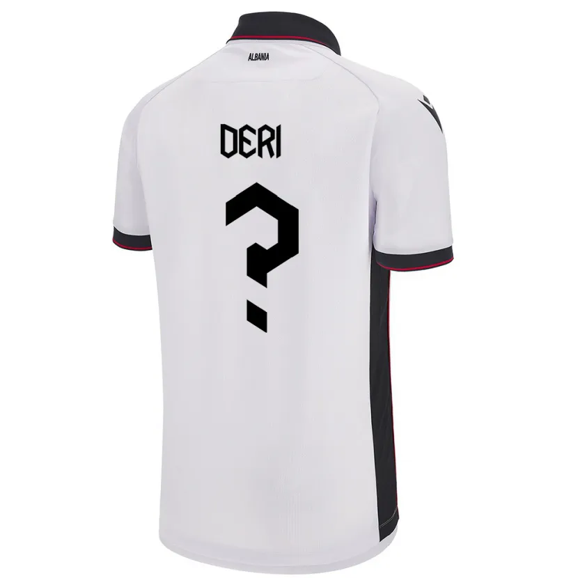 Danxen Enfant Maillot Albanie Enriko Deri #0 Blanc Tenues Extérieur 24-26 T-Shirt