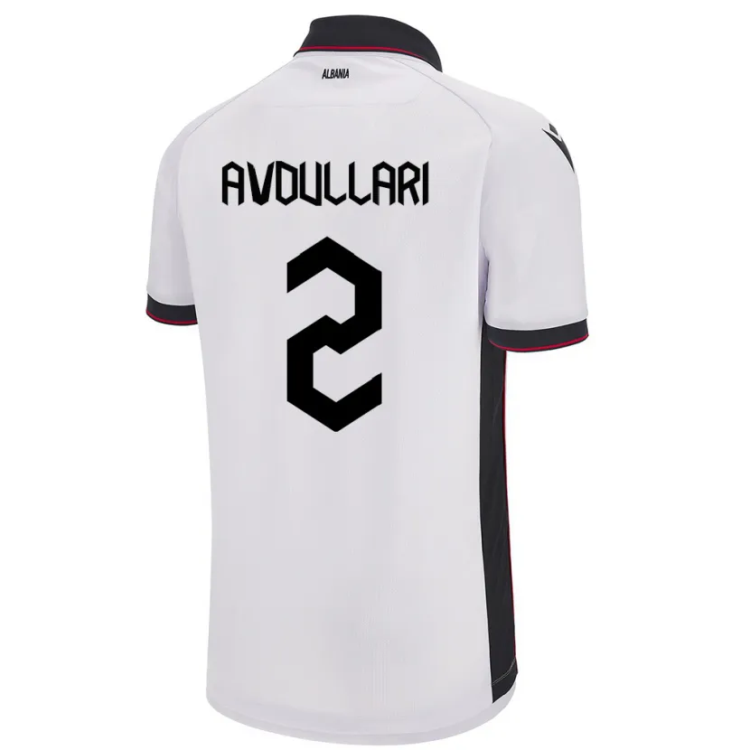 Danxen Enfant Maillot Albanie Davide Avdullari #2 Blanc Tenues Extérieur 24-26 T-Shirt