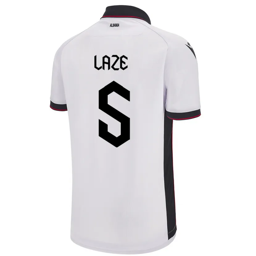 Danxen Enfant Maillot Albanie Jetmir Laze #5 Blanc Tenues Extérieur 24-26 T-Shirt