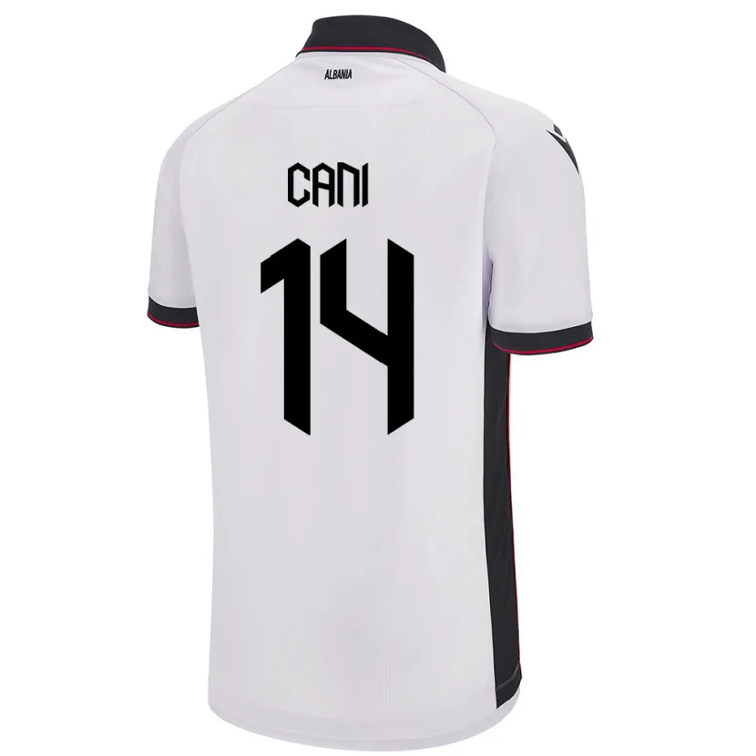 Danxen Enfant Maillot Albanie Gabrian Cani #14 Blanc Tenues Extérieur 24-26 T-Shirt