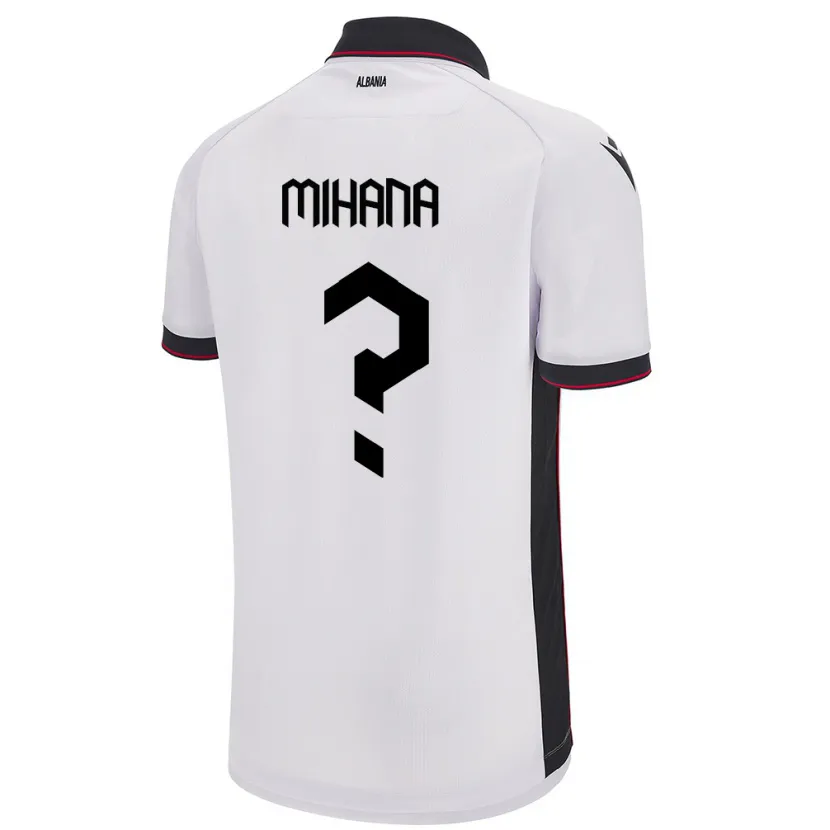 Danxen Enfant Maillot Albanie Emiljano Mihana #0 Blanc Tenues Extérieur 24-26 T-Shirt