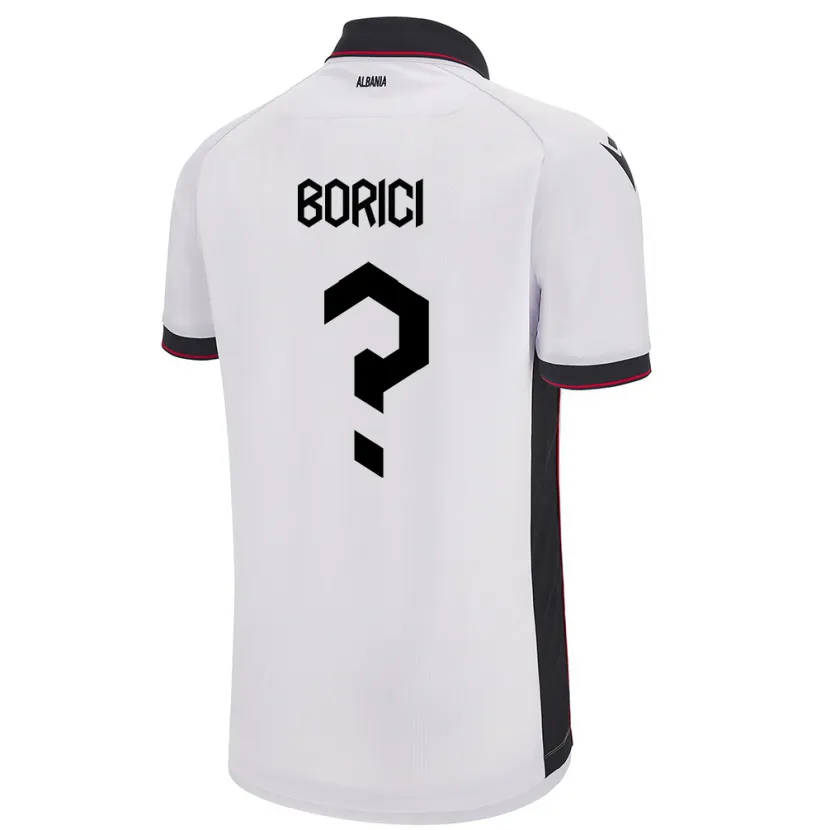 Danxen Enfant Maillot Albanie Armir Borici #0 Blanc Tenues Extérieur 24-26 T-Shirt