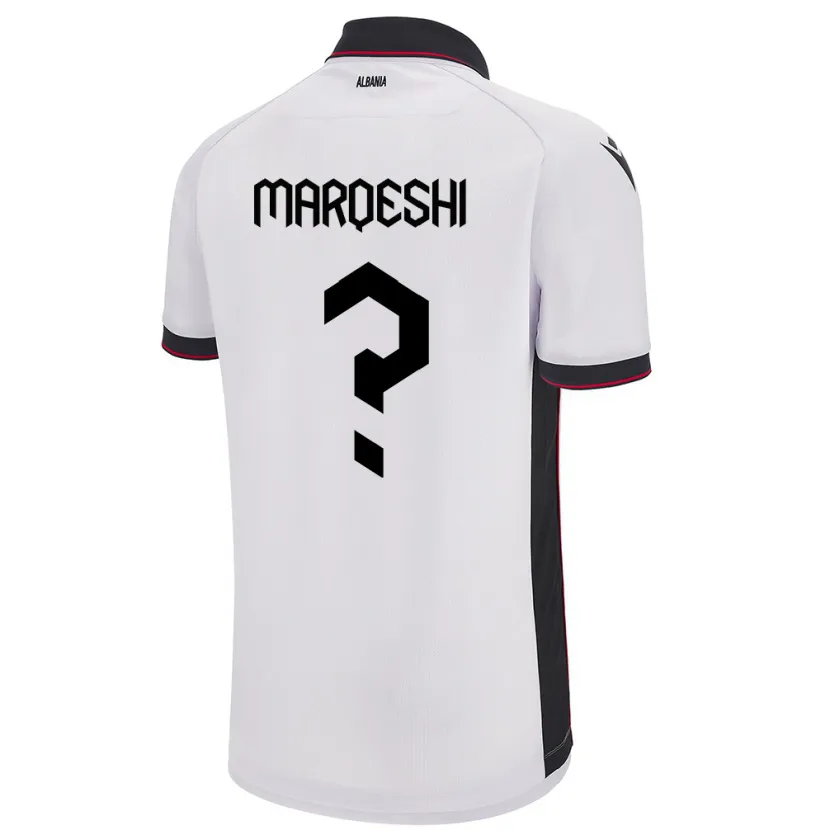 Danxen Enfant Maillot Albanie Ernesto Marqeshi #0 Blanc Tenues Extérieur 24-26 T-Shirt