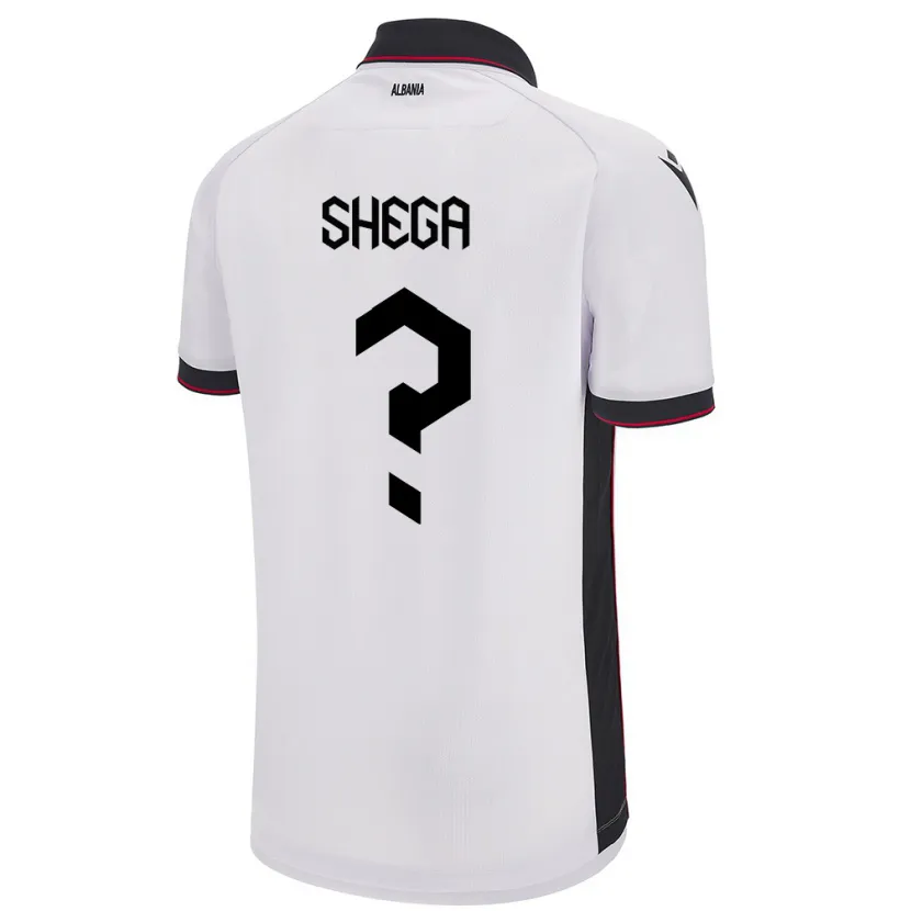 Danxen Enfant Maillot Albanie Xhoni Shega #0 Blanc Tenues Extérieur 24-26 T-Shirt
