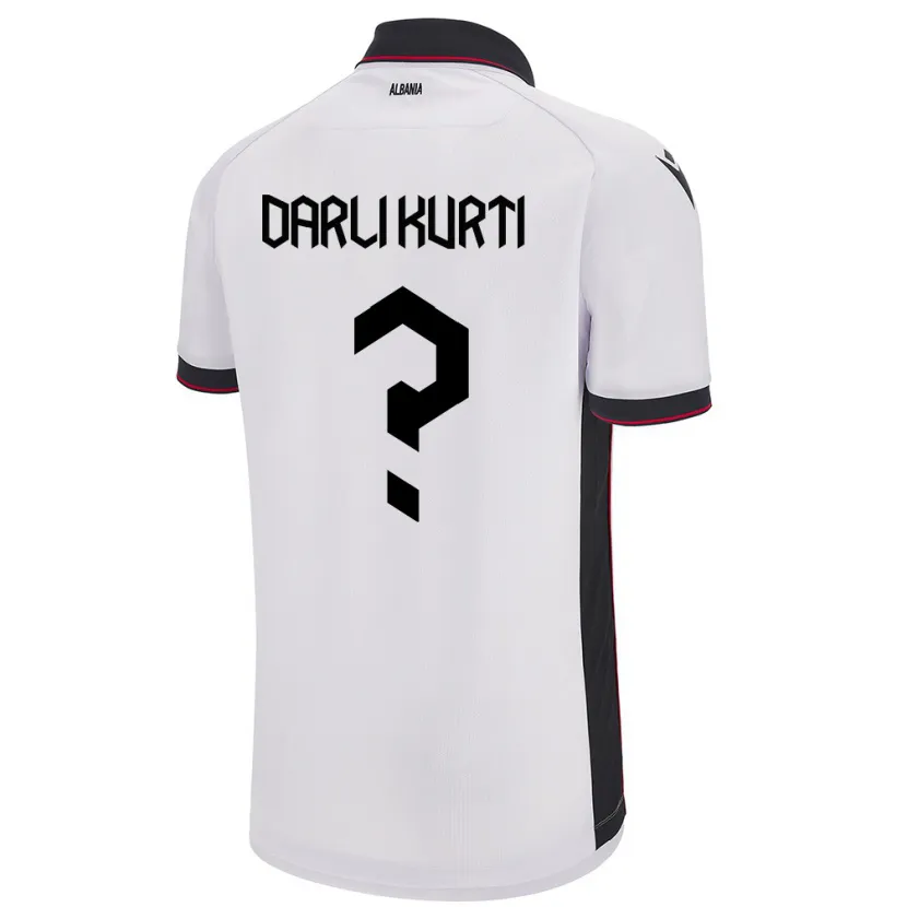 Danxen Enfant Maillot Albanie Darli Kurti #0 Blanc Tenues Extérieur 24-26 T-Shirt