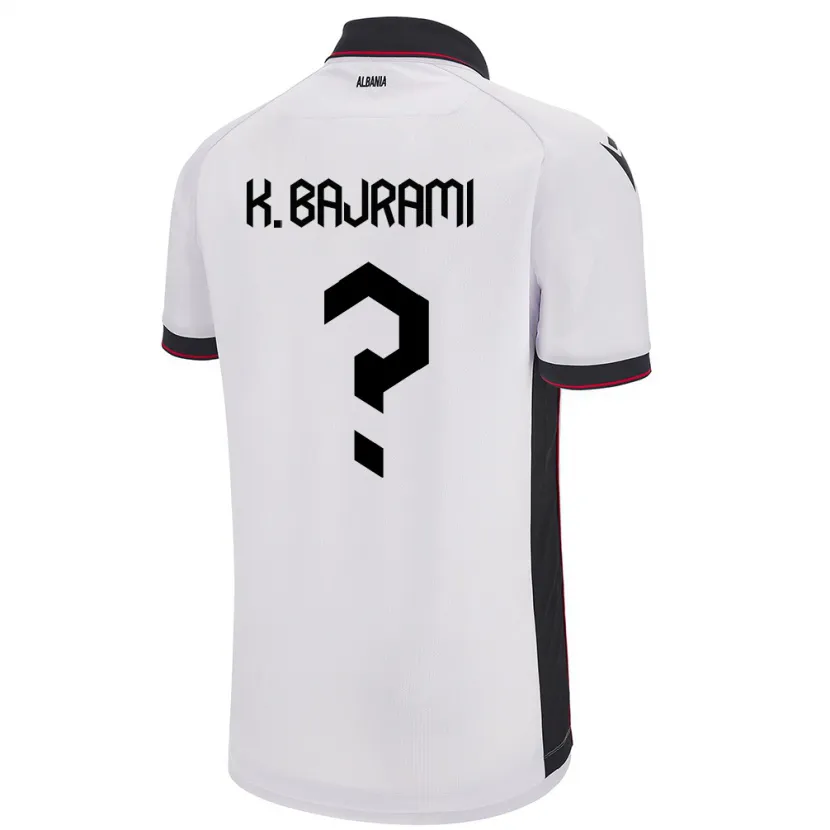 Danxen Enfant Maillot Albanie Klevi Bajrami #0 Blanc Tenues Extérieur 24-26 T-Shirt