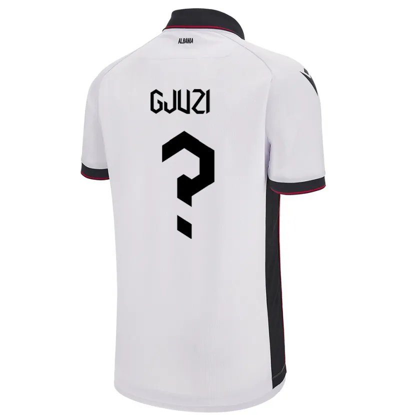 Danxen Enfant Maillot Albanie Etrit Gjuzi #0 Blanc Tenues Extérieur 24-26 T-Shirt