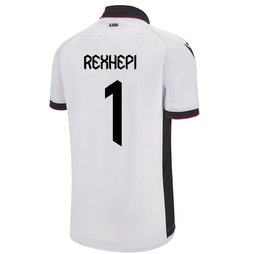 Danxen Enfant Maillot Albanie Viona Rexhepi #1 Blanc Tenues Extérieur 24-26 T-Shirt