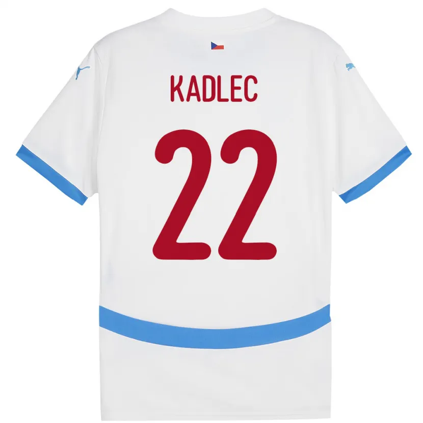 Danxen Enfant Maillot Tchéquie Adam Kadlec #22 Blanc Tenues Extérieur 24-26 T-Shirt