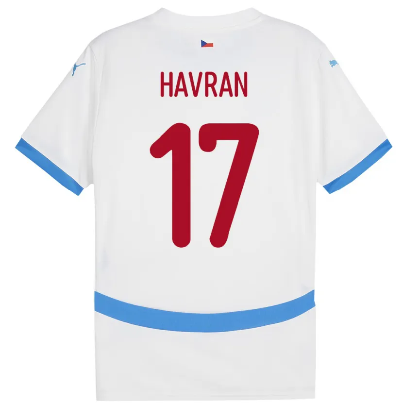 Danxen Enfant Maillot Tchéquie Marek Havran #17 Blanc Tenues Extérieur 24-26 T-Shirt