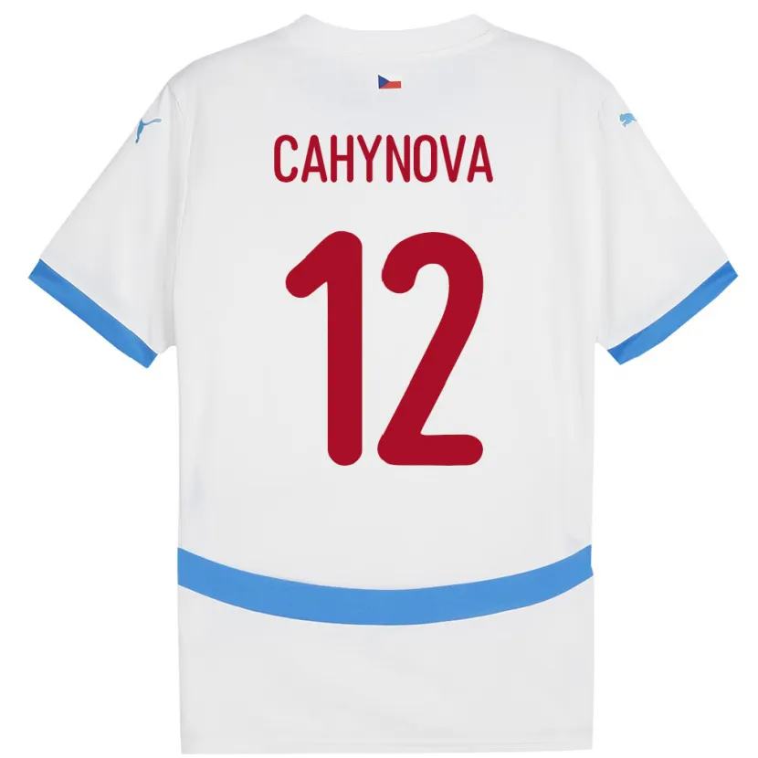 Danxen Enfant Maillot Tchéquie Klára Cahynová #12 Blanc Tenues Extérieur 24-26 T-Shirt
