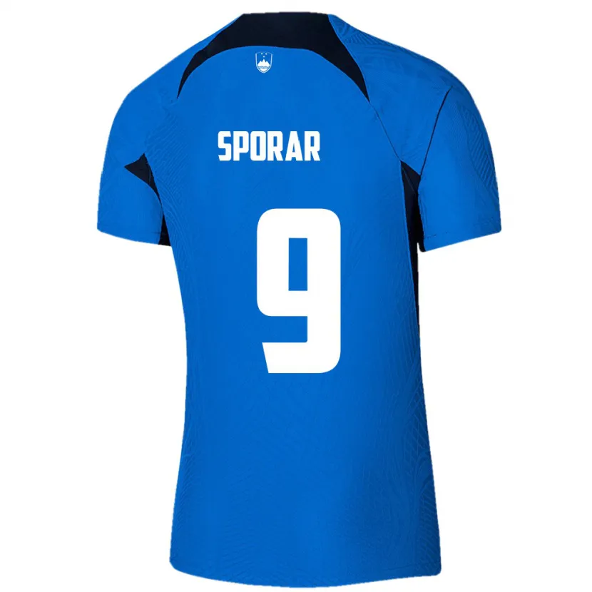 Danxen Enfant Maillot Slovénie Andraz Sporar #9 Bleu Tenues Extérieur 24-26 T-Shirt