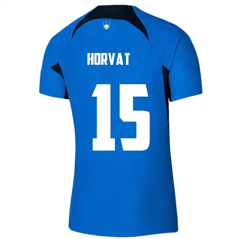 Danxen Enfant Maillot Slovénie Tomi Horvat #15 Bleu Tenues Extérieur 24-26 T-Shirt