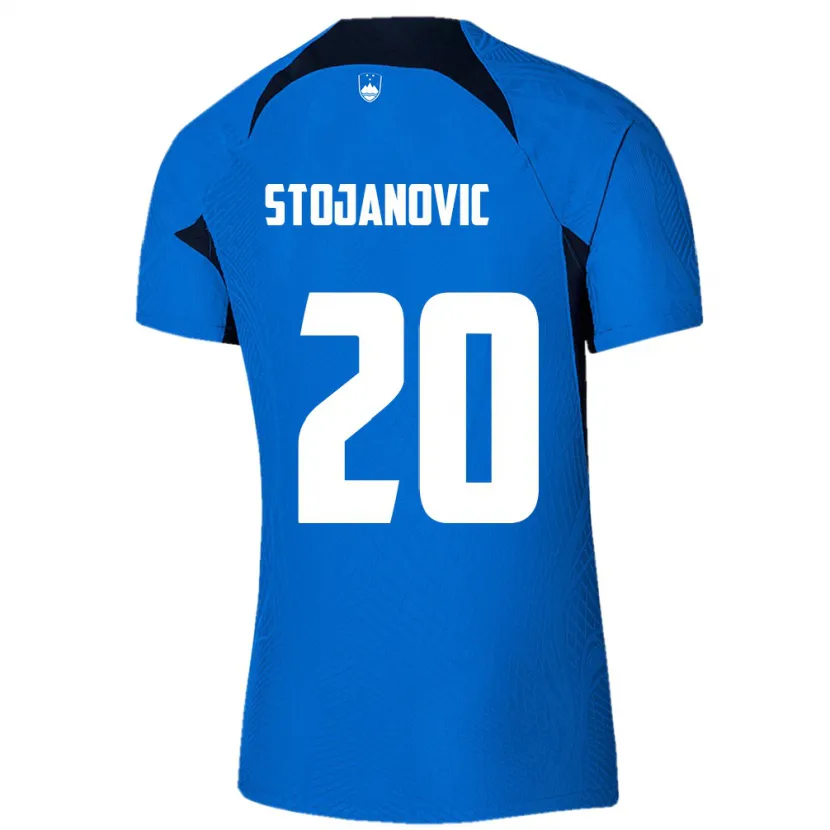Danxen Enfant Maillot Slovénie Petar Stojanović #20 Bleu Tenues Extérieur 24-26 T-Shirt