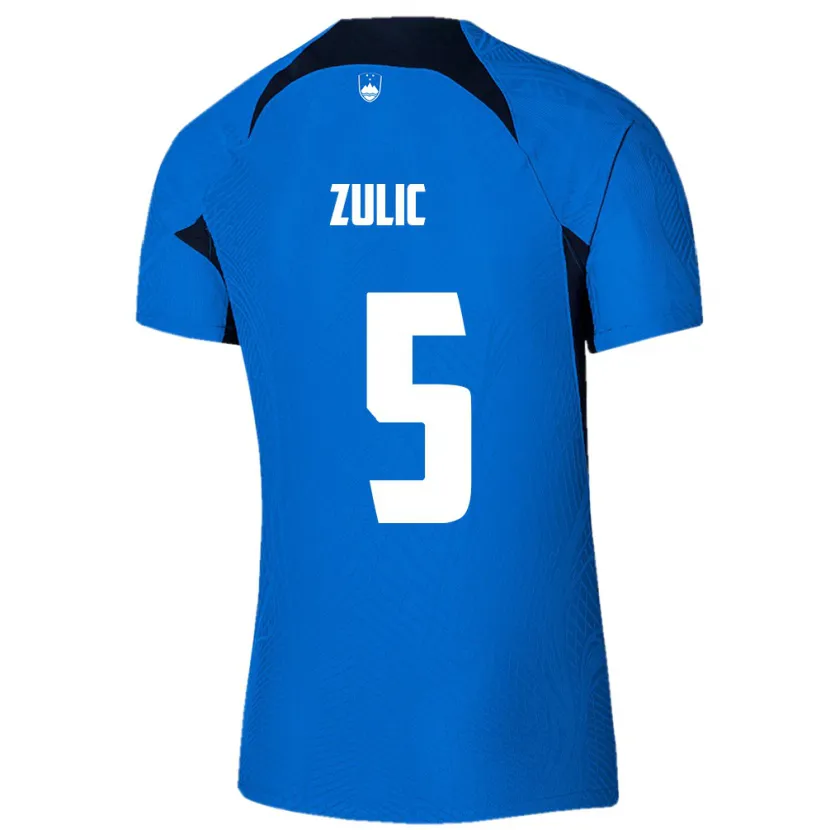 Danxen Enfant Maillot Slovénie Anel Zulic #5 Bleu Tenues Extérieur 24-26 T-Shirt