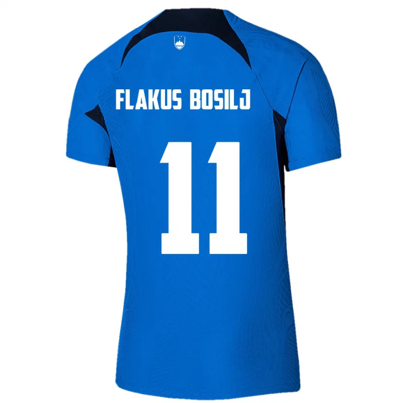 Danxen Enfant Maillot Slovénie David Flakus Bosilj #11 Bleu Tenues Extérieur 24-26 T-Shirt