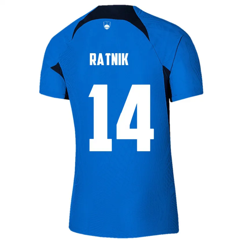 Danxen Enfant Maillot Slovénie Marcel Ratnik #14 Bleu Tenues Extérieur 24-26 T-Shirt