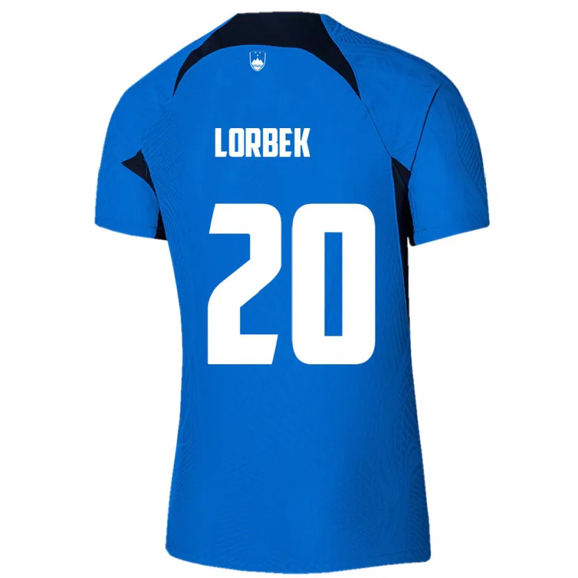 Danxen Enfant Maillot Slovénie Anej Lorbek #20 Bleu Tenues Extérieur 24-26 T-Shirt