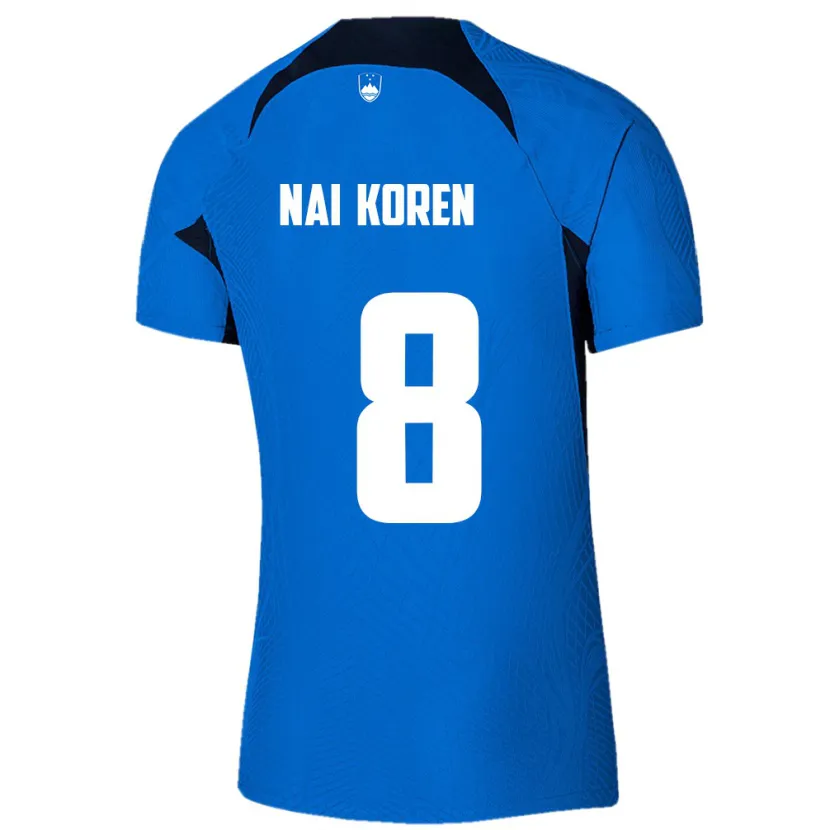 Danxen Enfant Maillot Slovénie Tian Nai Koren #8 Bleu Tenues Extérieur 24-26 T-Shirt