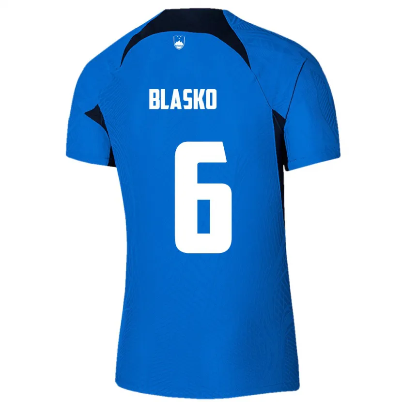 Danxen Enfant Maillot Slovénie Svit Blasko #6 Bleu Tenues Extérieur 24-26 T-Shirt