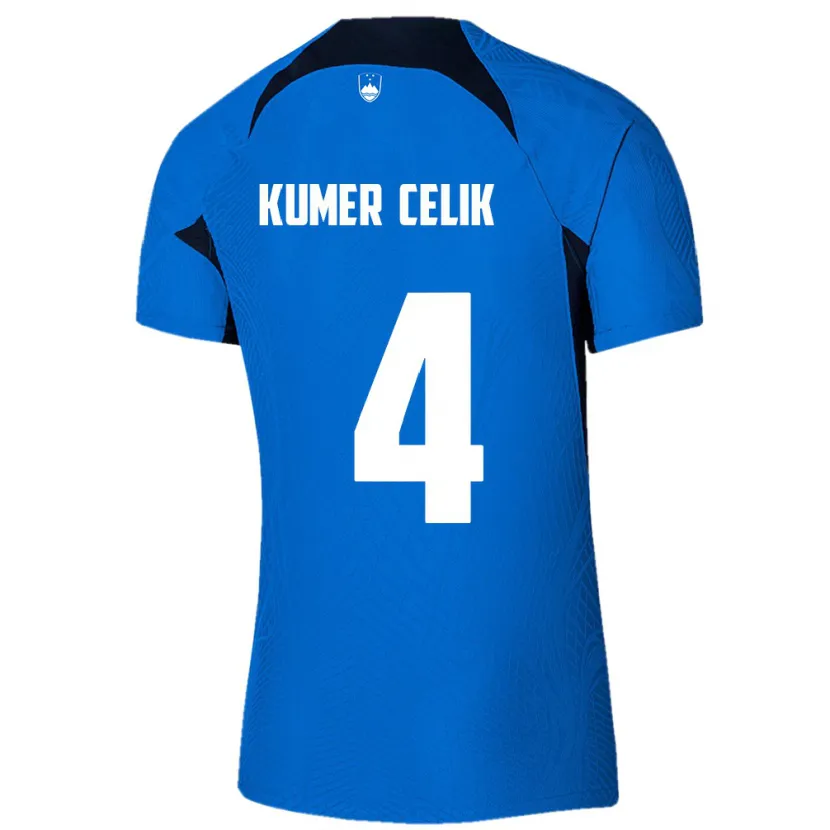 Danxen Enfant Maillot Slovénie An Kumer Celik #4 Bleu Tenues Extérieur 24-26 T-Shirt