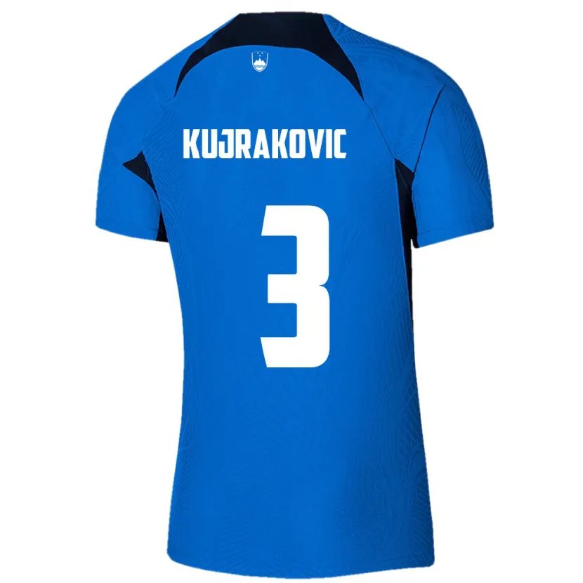 Danxen Enfant Maillot Slovénie Minel Kujrakovic #3 Bleu Tenues Extérieur 24-26 T-Shirt