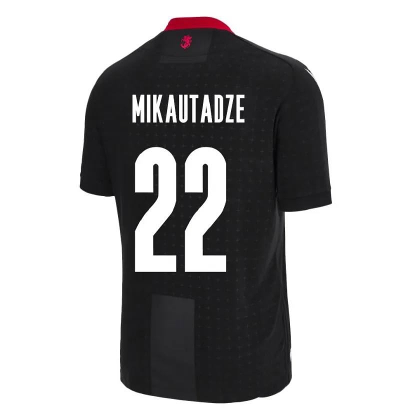 Danxen Enfant Maillot Géorgie Georges Mikautadze #22 Noir Tenues Extérieur 24-26 T-Shirt