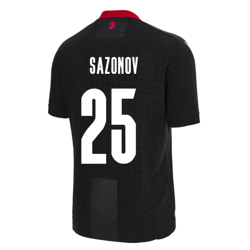 Danxen Enfant Maillot Géorgie Saba Sazonov #25 Noir Tenues Extérieur 24-26 T-Shirt