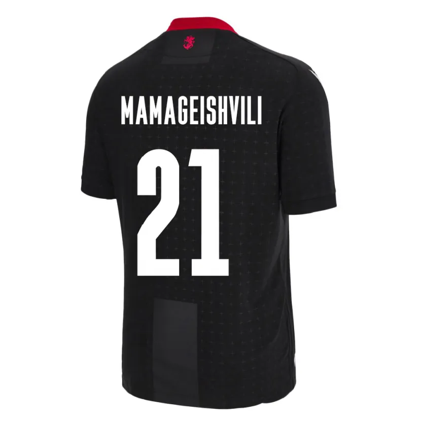 Danxen Enfant Maillot Géorgie Otar Mamageishvili #21 Noir Tenues Extérieur 24-26 T-Shirt