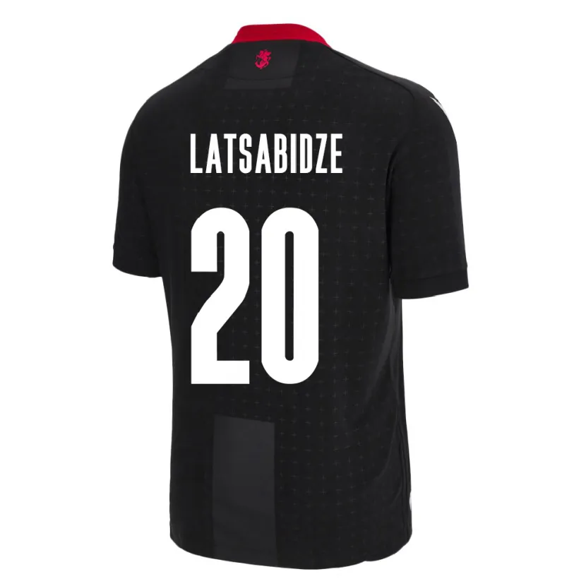 Danxen Enfant Maillot Géorgie Luka Latsabidze #20 Noir Tenues Extérieur 24-26 T-Shirt