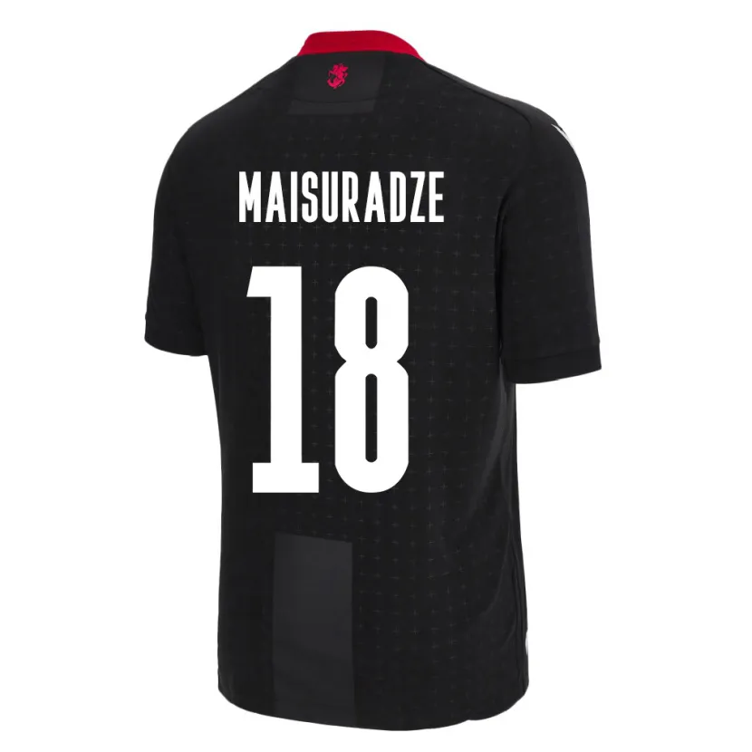 Danxen Enfant Maillot Géorgie Giorgi Maisuradze #18 Noir Tenues Extérieur 24-26 T-Shirt