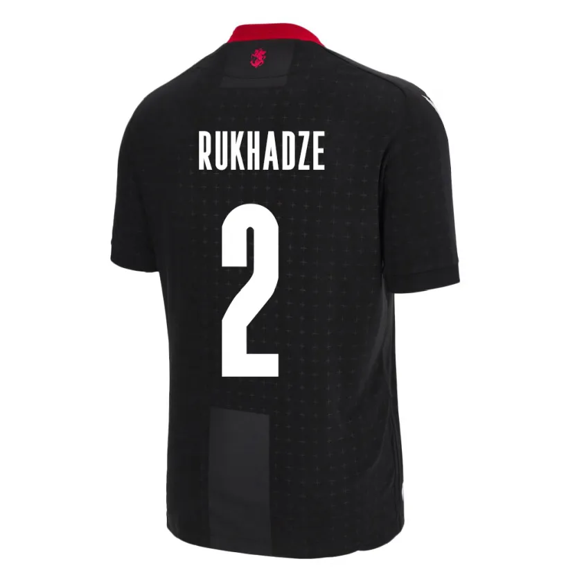 Danxen Enfant Maillot Géorgie Zurab Rukhadze #2 Noir Tenues Extérieur 24-26 T-Shirt