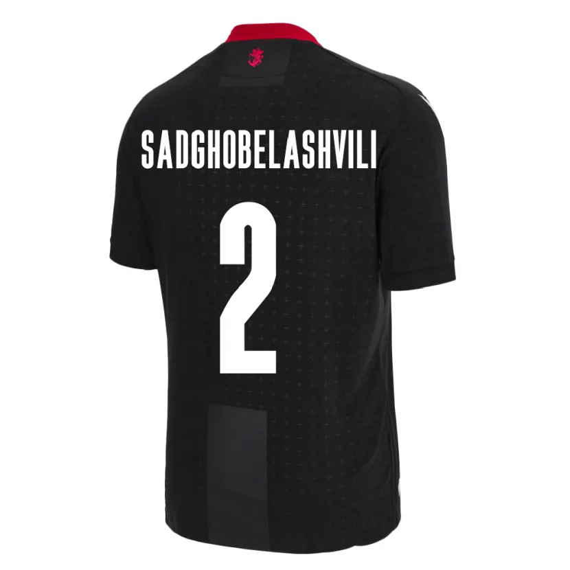 Danxen Enfant Maillot Géorgie Gela Sadghobelashvili #2 Noir Tenues Extérieur 24-26 T-Shirt