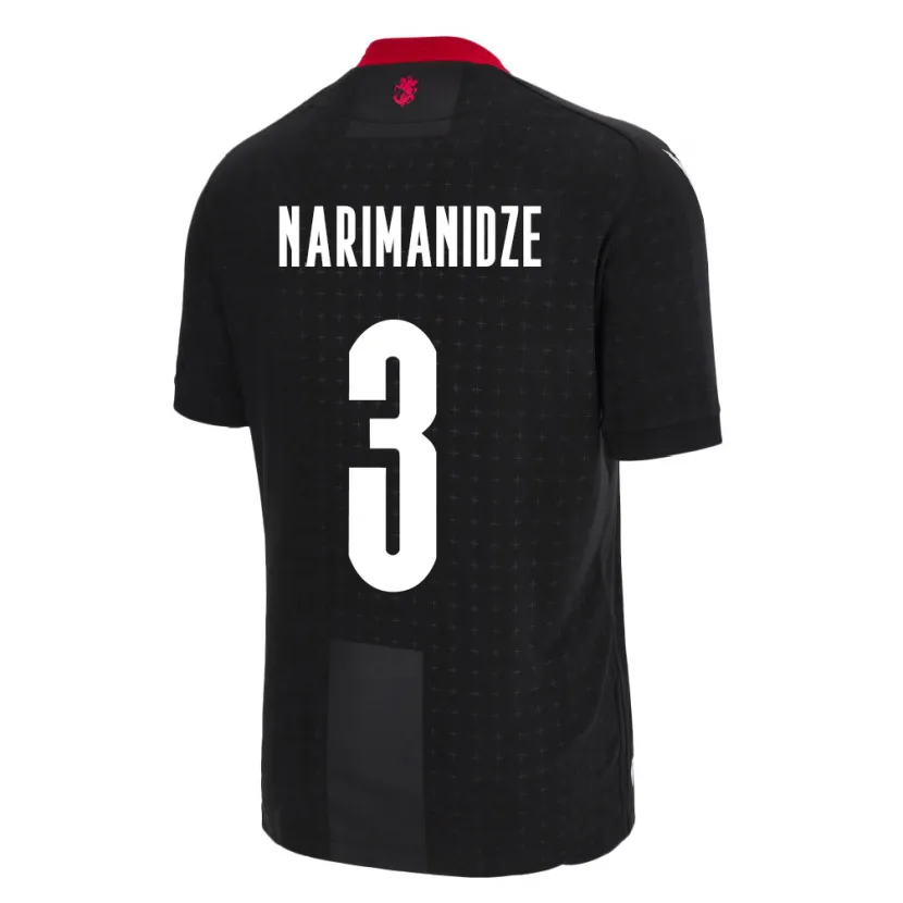 Danxen Enfant Maillot Géorgie Aleksandre Narimanidze #3 Noir Tenues Extérieur 24-26 T-Shirt