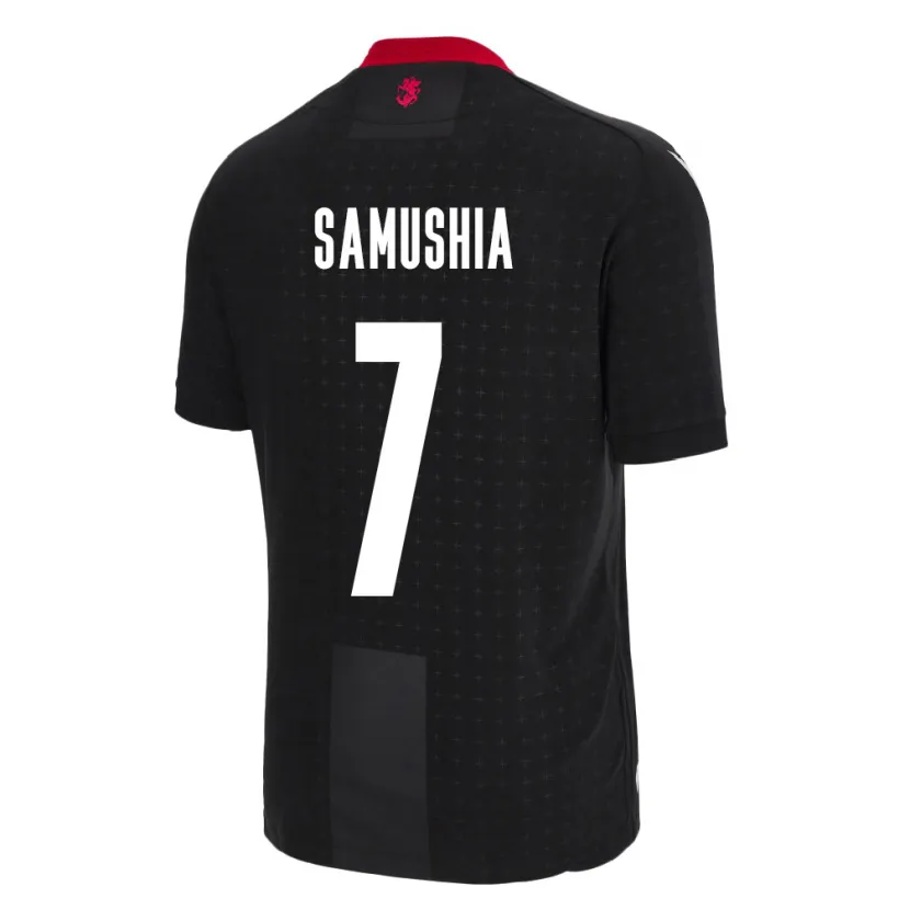 Danxen Enfant Maillot Géorgie Saba Samushia #7 Noir Tenues Extérieur 24-26 T-Shirt