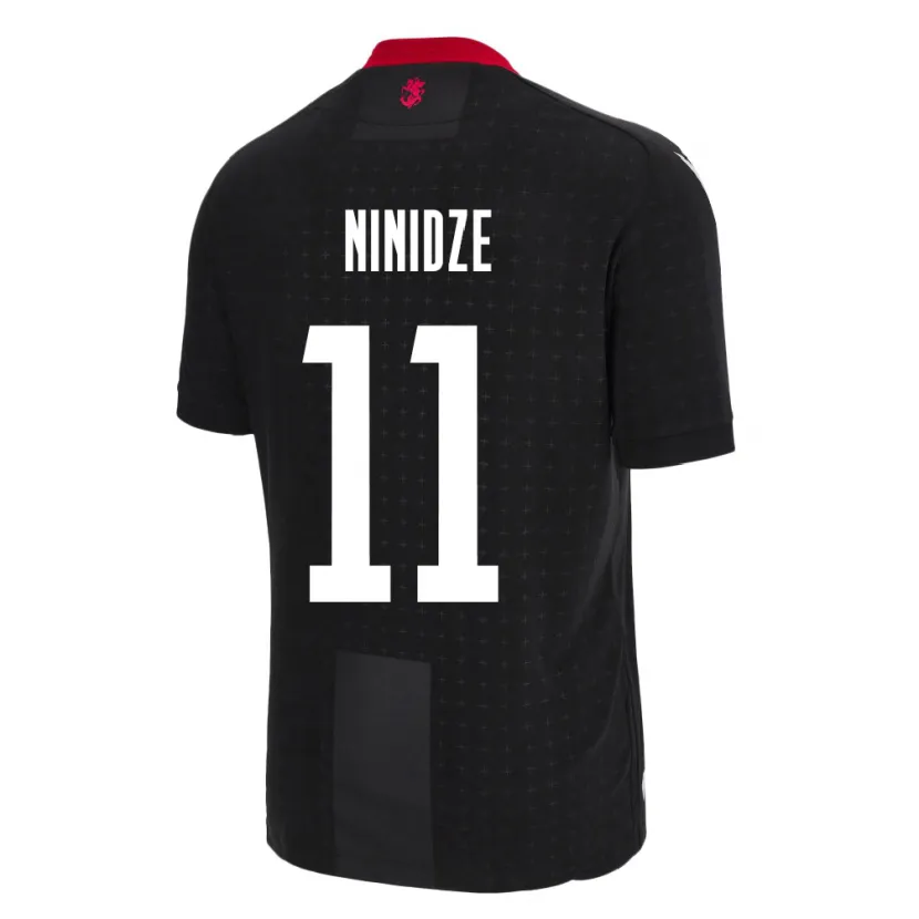 Danxen Enfant Maillot Géorgie Nikoloz Ninidze #11 Noir Tenues Extérieur 24-26 T-Shirt