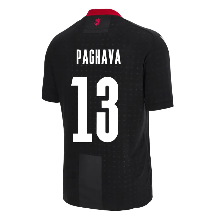 Danxen Enfant Maillot Géorgie Davit Paghava #13 Noir Tenues Extérieur 24-26 T-Shirt