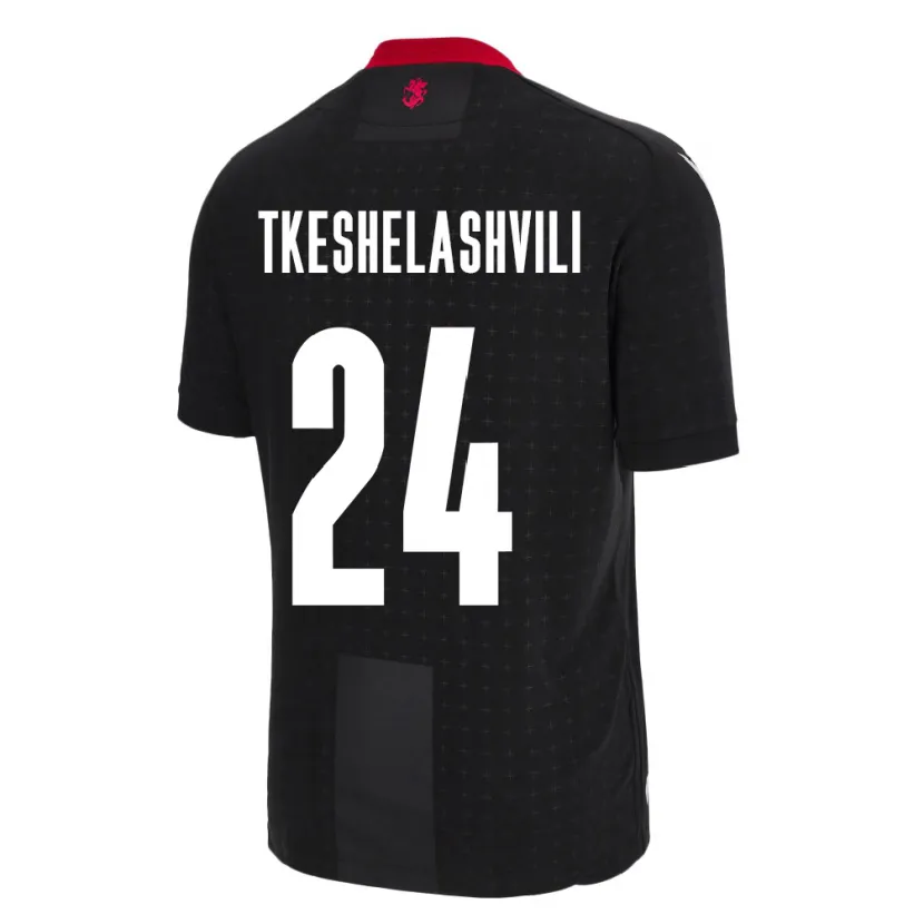 Danxen Enfant Maillot Géorgie Amiran Tkeshelashvili #24 Noir Tenues Extérieur 24-26 T-Shirt