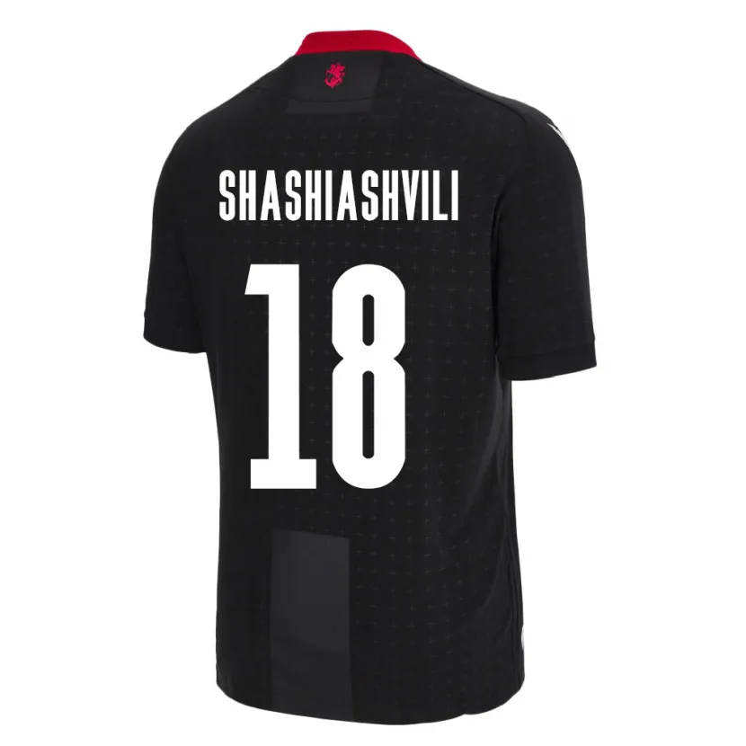 Danxen Enfant Maillot Géorgie Luka Shashiashvili #18 Noir Tenues Extérieur 24-26 T-Shirt