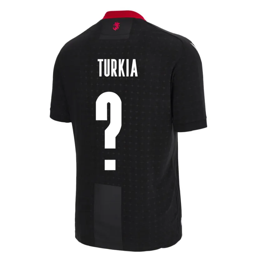 Danxen Enfant Maillot Géorgie Aleksandre Turkia #0 Noir Tenues Extérieur 24-26 T-Shirt