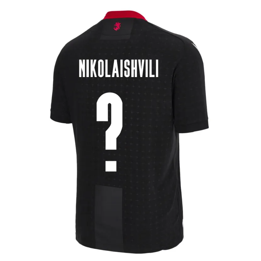 Danxen Enfant Maillot Géorgie Giorgi Nikolaishvili #0 Noir Tenues Extérieur 24-26 T-Shirt