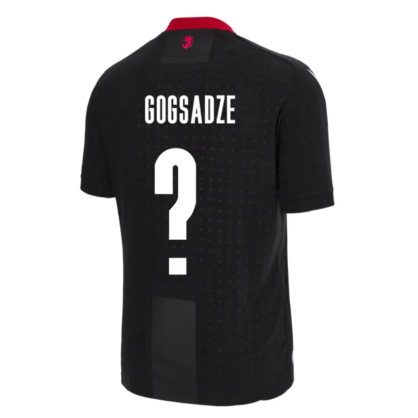 Danxen Enfant Maillot Géorgie Giorgi Gogsadze #0 Noir Tenues Extérieur 24-26 T-Shirt