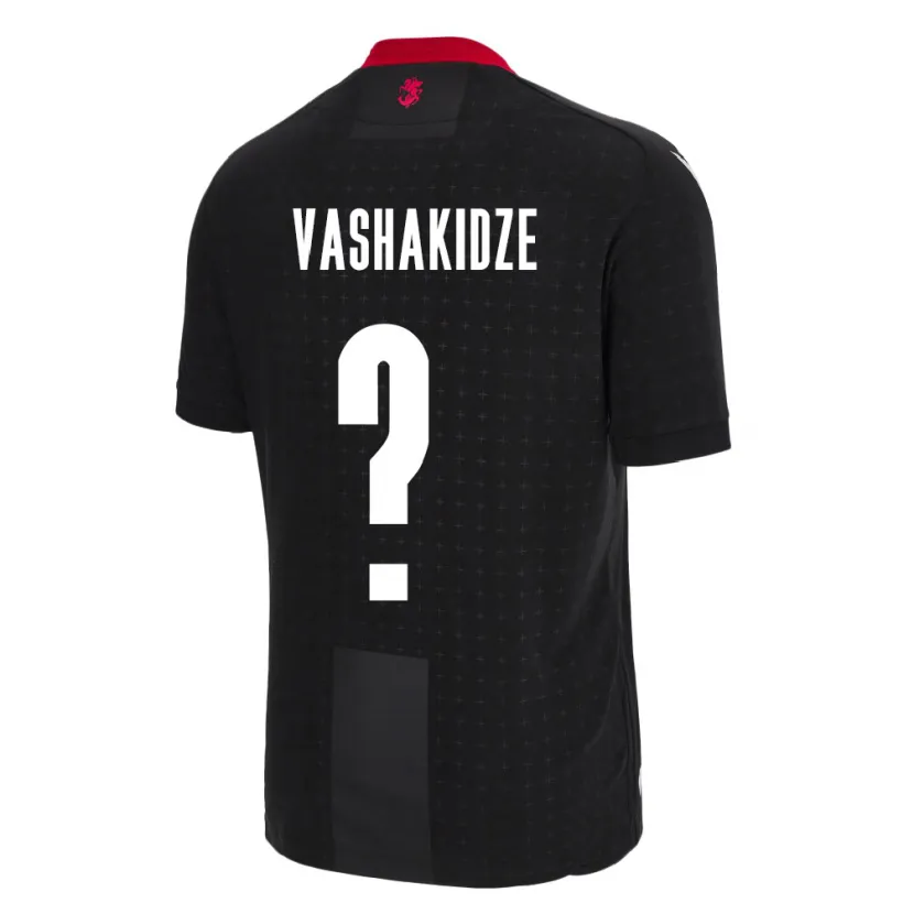 Danxen Enfant Maillot Géorgie Nikoloz Vashakidze #0 Noir Tenues Extérieur 24-26 T-Shirt