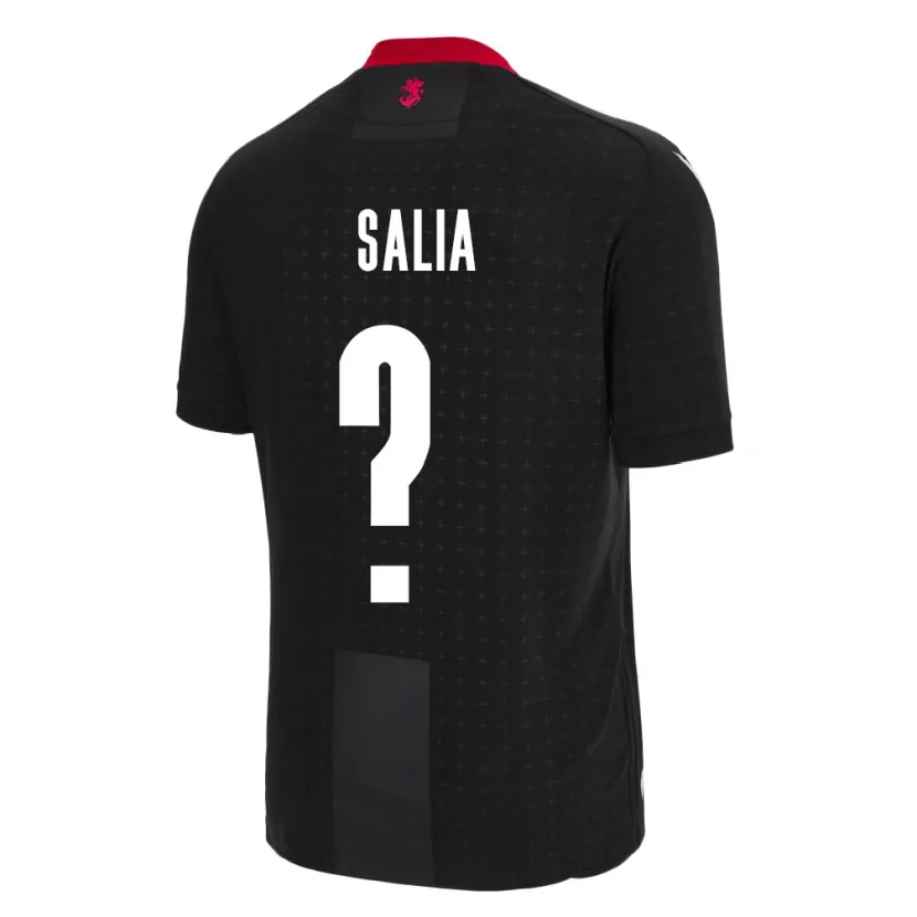 Danxen Enfant Maillot Géorgie Vakhtang Salia #0 Noir Tenues Extérieur 24-26 T-Shirt