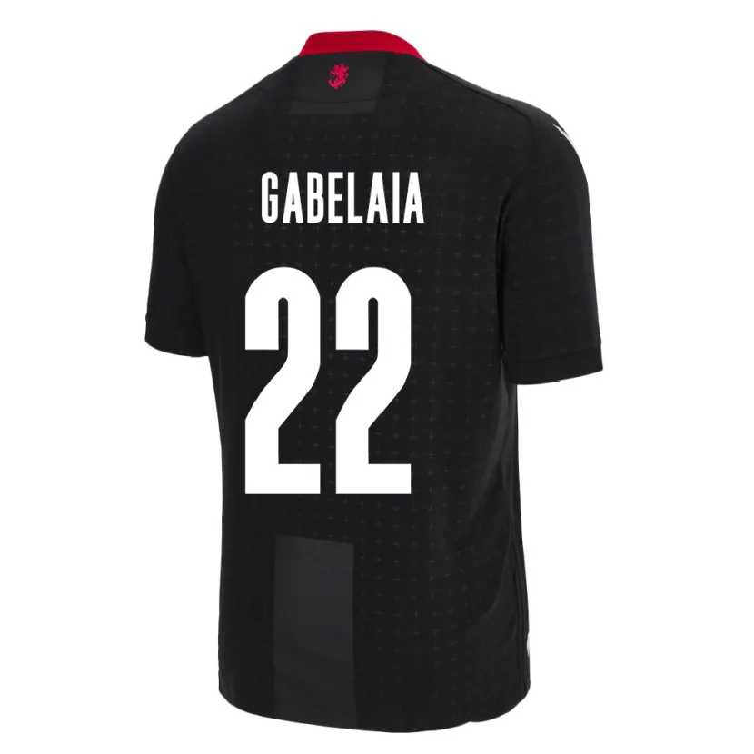 Danxen Enfant Maillot Géorgie Svetalna Gabelaia #22 Noir Tenues Extérieur 24-26 T-Shirt