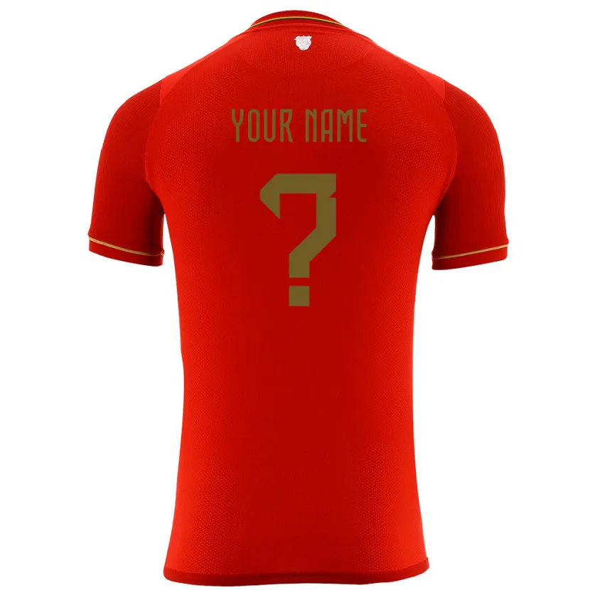 Danxen Enfant Maillot Bolivie Votre Nom #0 Rouge Tenues Extérieur 24-26 T-Shirt