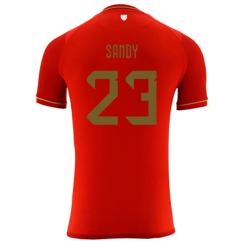Danxen Enfant Maillot Bolivie Daniel Sandy #23 Rouge Tenues Extérieur 24-26 T-Shirt