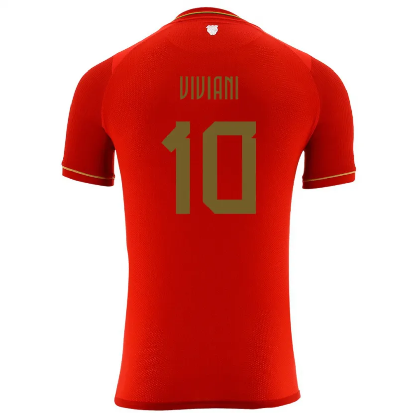 Danxen Enfant Maillot Bolivie Leonardo Viviani #10 Rouge Tenues Extérieur 24-26 T-Shirt