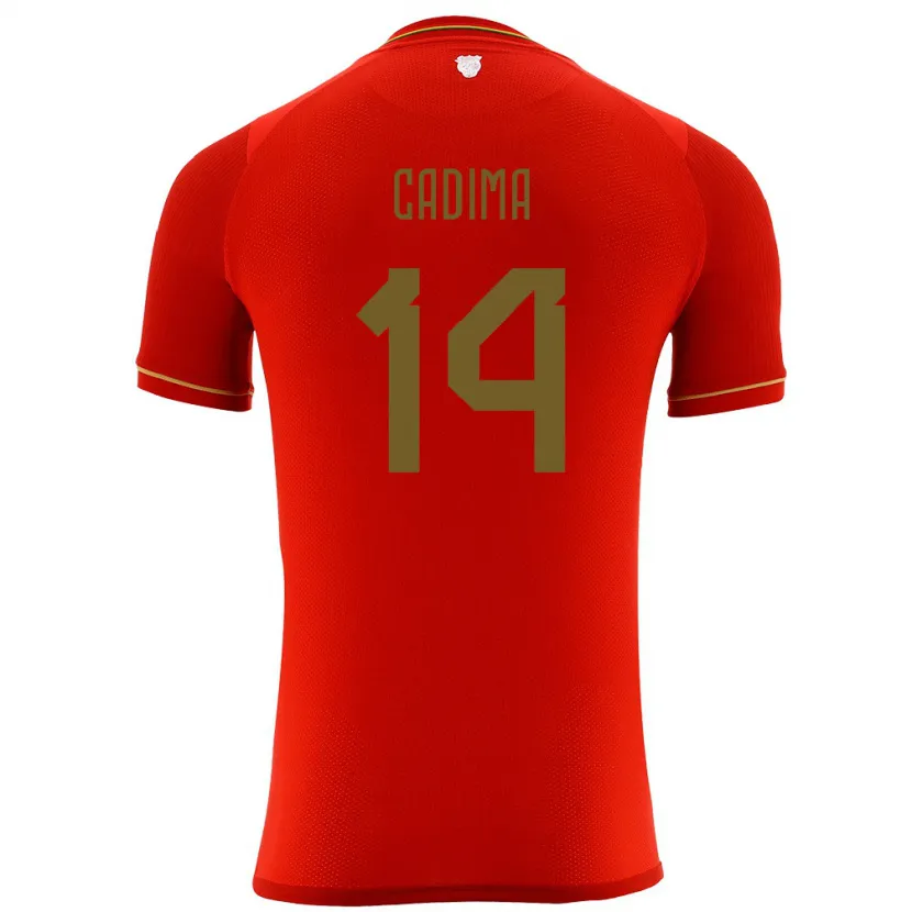 Danxen Enfant Maillot Bolivie Ricardo Cadima #14 Rouge Tenues Extérieur 24-26 T-Shirt